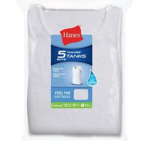 Hanes Boys' White EcoSmart Tanks